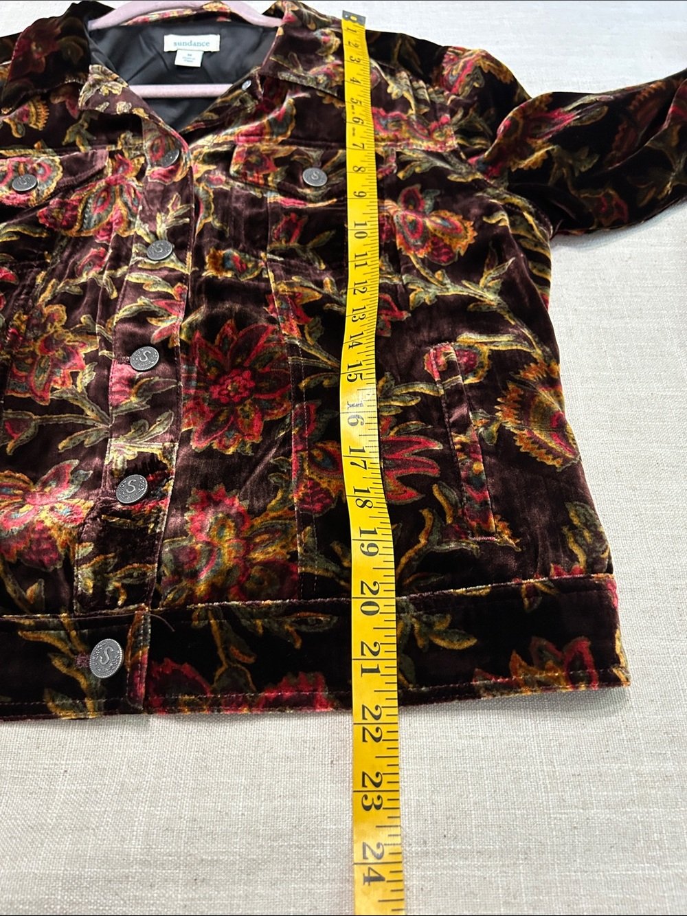 Sundance Jacket Wren Silk Blend Velvet Dark Floral Whimsigoth Fairy Medium - Picture 12 of 15